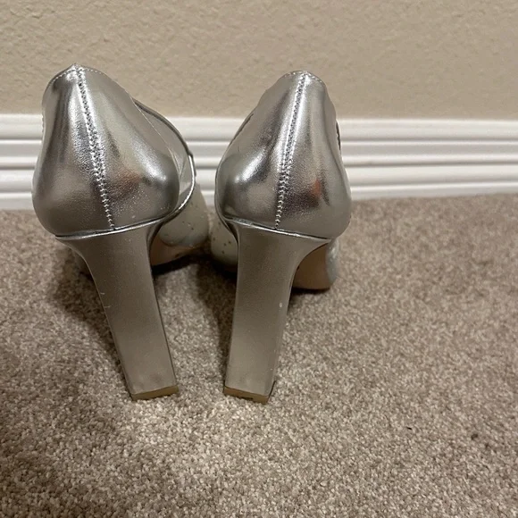 Jessica Simpson Silver Mesh Jewel Women's Heels - Picture 8 of 10